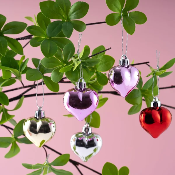 Valentine's Day 28 Heart Shape Ornaments with Greeting Cards