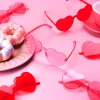 6Pcs Valentine's Day Heart Shape Rimless Sunglasses