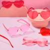 6Pcs Valentine's Day Heart Shape Rimless Sunglasses