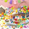 100Pcs Prefilled Printed Eggs with Toys Plus Stickers Inside, Stuffed Eggs for Easter Egg Hunt