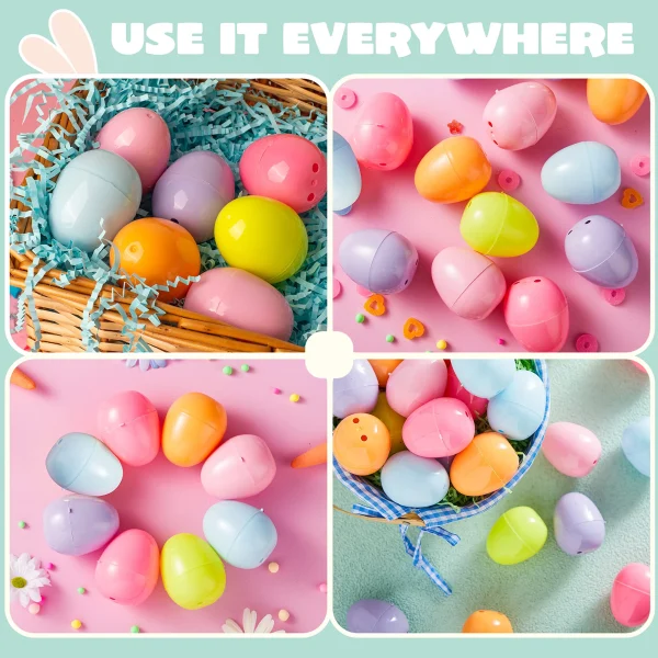 150Pcs 2.3in Colorful Bright Plastic Pastel Easter Eggs for Easter Hunt