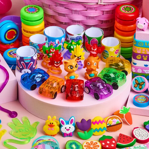 200Pcs Prefilled Easter Eggs with Assorted Toys Plus Stickers Inside
