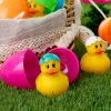 24Pcs Prefilled Easter Eggs with Rubber Ducks, Variety Duckies for Easter Egg Hunt