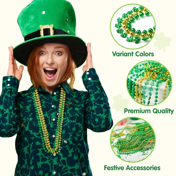 24Pcs St. Patrick’s Day Necklaces Set