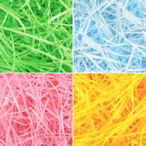 24oz (680g) Multicolor Rainbow Easter Grass, Recyclable Paper Grass Shred Pastel Colors