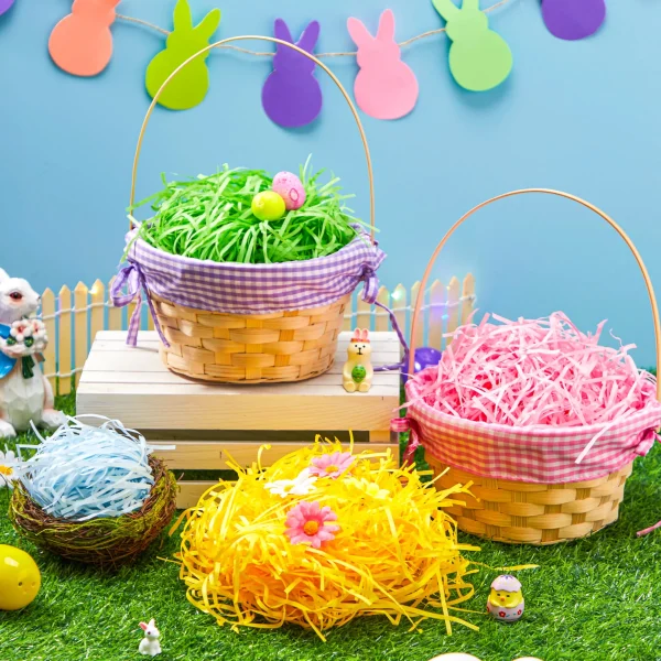 24oz (680g) Multicolor Rainbow Easter Grass, Recyclable Paper Grass Shred Pastel Colors