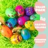 32Pcs 3.15in Printed Easter Eggs Include 8 Golden Eggs for Easter Egg Hunt