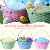 3Pcs Easter Bamboo Baskets with Folding Handle for Easter Egg Hunt