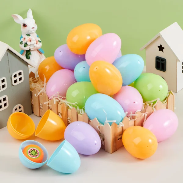 50Pcs 3.15in Pastel Easter Eggs, Empty Easter Eggs Fillable for Easter Hunt
