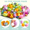 60Pcs Prefilled Pastel Eggs with Assorted Toys, Stuffed Eggs for Easter Egg Hunt