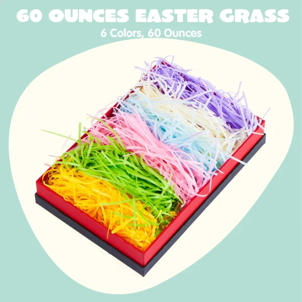 60oz (1700g) Multicolor Rainbow Easter Recyclable Paper Grass