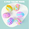 6Pcs Easter Pop Ball Fidget Eggs, Squishy Egg-Shaped pop Fidget Toy