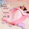 Kids Sleeping Bag - Toddler Nap Mat with Pillow & Blanket - Soft Plush Sleeping Mat