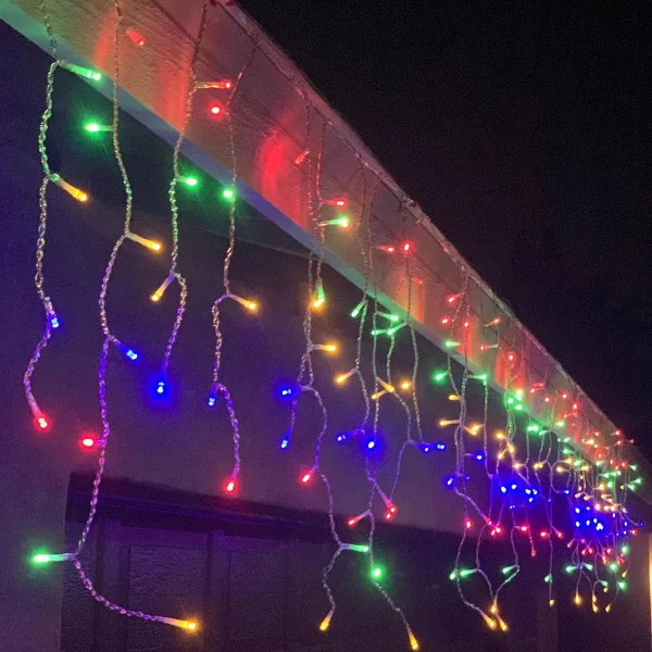 672 LED 49.6FT 8 Modes Multicolor Christmas Icicle Lights
