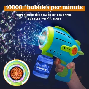 10 Holes Light Up Airship Bubble Guns with Bubble Refill Solution